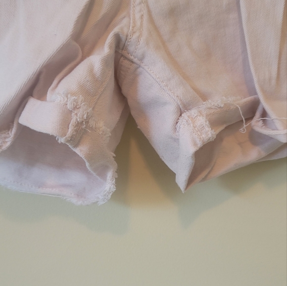 Levi's High Rise Light Bright Pastal Pink Denim Shorts - Picture 3 of 5